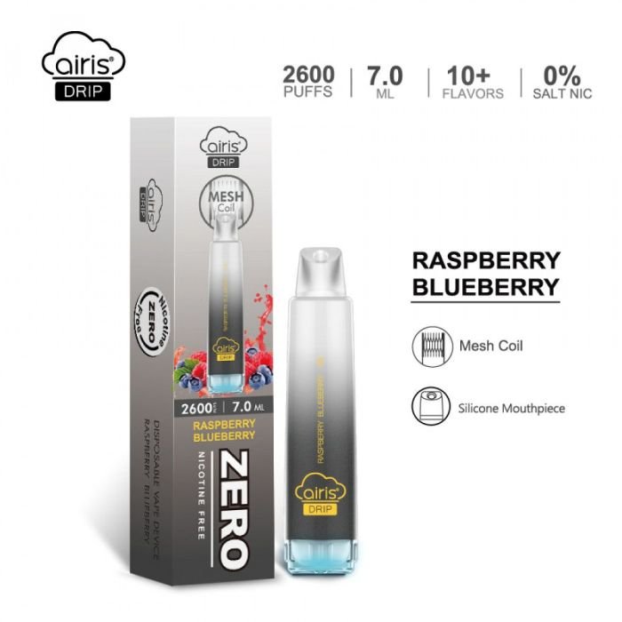 Airis Drip 2600 ZERO (безникотиновые) Малина-+Черника
