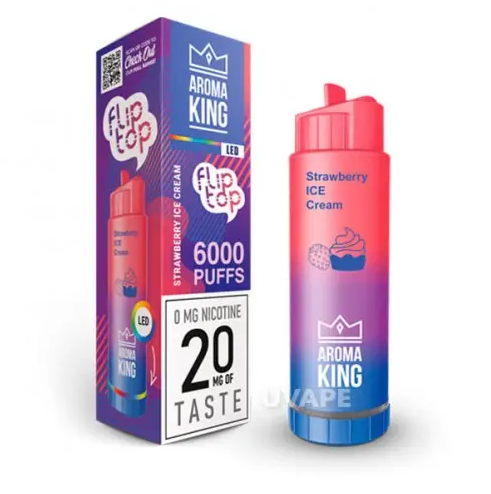 Aroma King 6000 Безникотиновая Клубника мороженное
