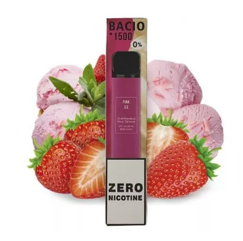Электронные сигареты Bacio 1500 Pink Ice (Басио 1500 Клубничное Мороженое БЕЗ НИКОТИНА)
