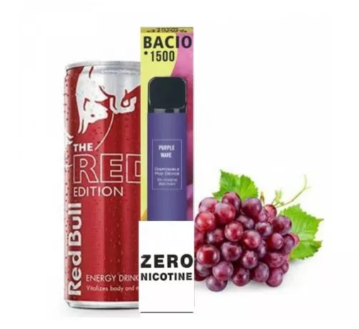 Электронные сигареты Bacio 1500 Purple Wave (Басио 1500 Виноград Энергетик БЕЗ НИКОТИНА)