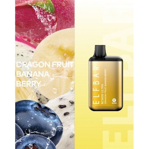 Elf Bar BC5000 ULTRA - Dragon Fruit Banana Berry - (Эльф Бар Ультра БЦ 5к тяг) Банановая ягода драконьего фрукта
