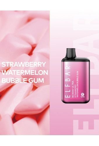 Elf Bar BC5000 ULTRA - Strawberry Watermelon Bubblegum - (Эльф Бар Ультра БЦ 5к тяг) Клубнично-арбузная жевательная резинка