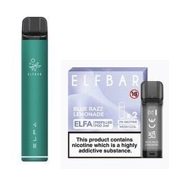 Одноразка Elf Bar Elfa Pod Prefilled Starter Kit 850mAh Blue Razz Lemonade Green (Блю Разз Лимонад Зеленый)