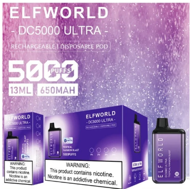 Одноразка Elf World Blue Cotton Candy (Синяя Сахарная Вата) DC5000 ULTRA