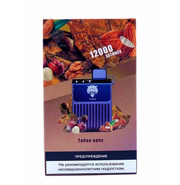 Одноразка TIGER BOX 12000 затяжек Табак Орех