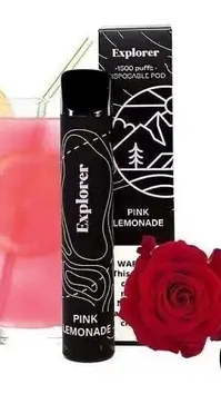 Одноразова Pod система Explorer 1500 Pink Lemonade (Рожевий Лимонад) 50mg 850mah