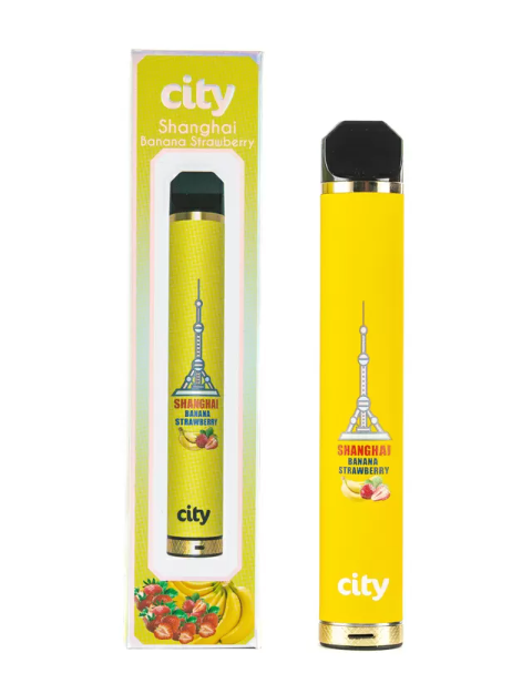 Одноразовая электронная сигарета City 1600 затяжек Шанхай - Банан клубника
