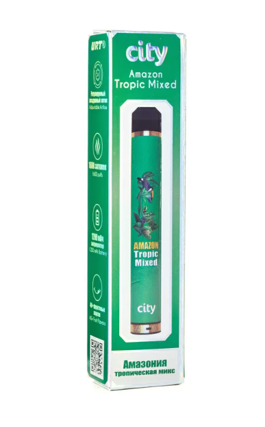 Одноразовая Электронная сигарета City Amazon Tropic Mixed (Амазония тропический микс) 1600 затяжек