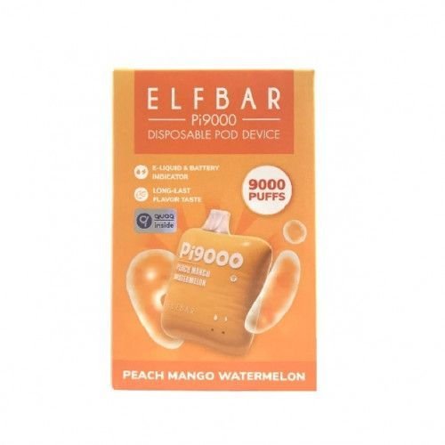 Одноразовая Электронная Сигарета Elf Bar PI Peach Mango Watermelon 9000 Затяжек - (Эльф Бар ПИ 9к тяг) Персик Манго Арбуз