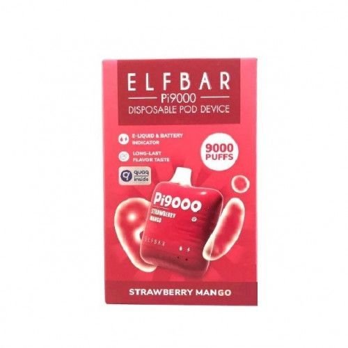 Одноразовая Электронная Сигарета Elf Bar PI Strawberry Mango 9000 Затяжек - (Эльф Бар ПИ 9к тяг) Клубника Манго