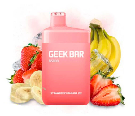 Одноразовая электронная сигарета Geek Bar Клубника Банан Лед 5000 Затяжек