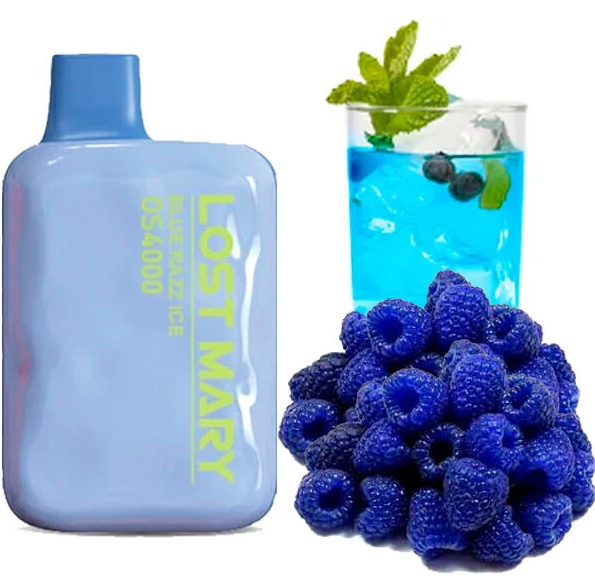 Одноразовая электронная сигарета Lost Mary 4000 Затяжек - Блу Разз Лёд