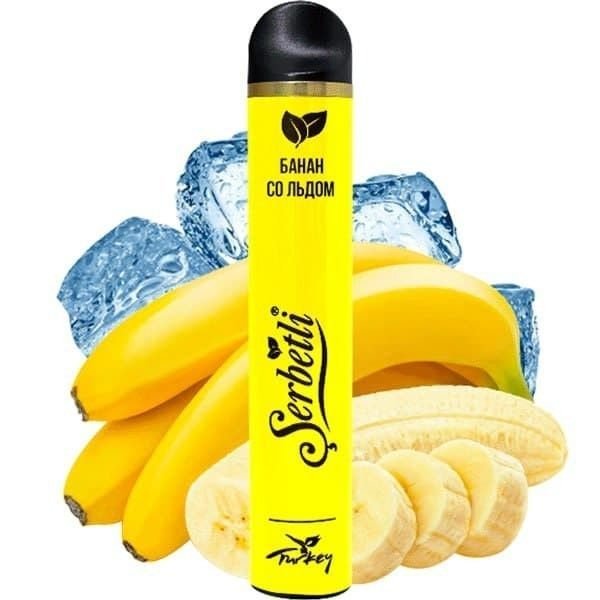 Одноразовая электронная сигарета Serbetli Ice Banana (Банан Лёд) (1200 Затяжек)