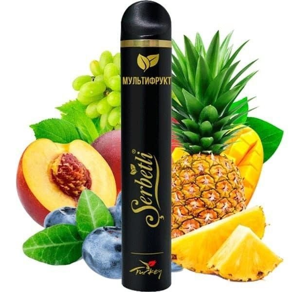 Одноразовая электронная сигарета Serbetli Multifruit (Мультифрукт) (1200 Затяжек)