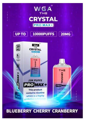 Одноразовая электронная сигарета Сrystal pro max Черника Вишня Клюква 10000 затяжек