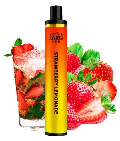 Одноразовая электронная сигарета Twins Ice Strawberry Lemonade (Клубника Лимонад) (1500 Затяжек)
