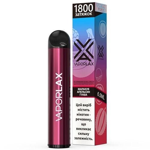 Одноразовая электронная сигарета VAPORLAX Акциз Passionfruit Orange Guava (Маракуйя Апельсин Гуава)1800 puff