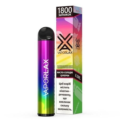 Одноразовая электронная сигарета VAPORLAX Акциз Sweet and Sour Candies (Кисло Сладкие Конфеты)1800 puff