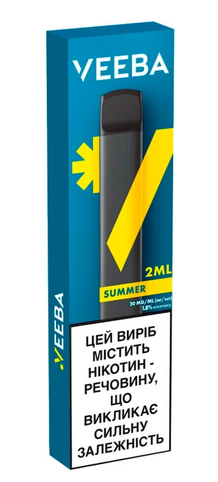 Одноразовая электронная сигарета VEEBA 2 мл 1.8% Summer (Яблоко + Арбуз + Мята)