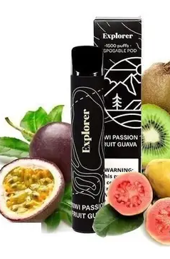 Одноразовая Pod система Explorer 1500 Kiwi Passion Fruit Guava (Киви Маракуйя Гуава) 50mg 850mah
