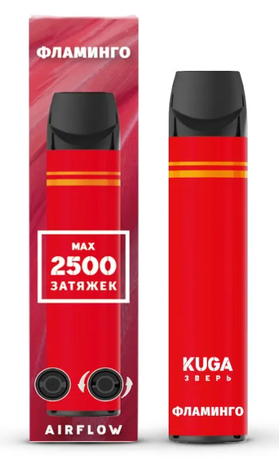 Одноразовая сигарета KUGA 2 % 2500 Strawberry Yogurt Фламинго