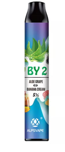 Одноразовый Pod Alpsvape BY2 2000 2 вкуса в 1  Aloe Grape Banana Cream