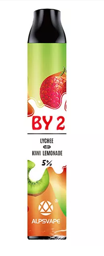 Одноразовый Pod Alpsvape BY2 2000 2 вкуса в 1 Lychee Kiwi Lemonade