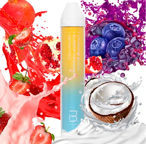 Одноразовый Pod BMOR PI+ 4000 (3 вкуса в 1) Strawberry Banana - Blueberry Pomegranate - Coconut Milk 5%