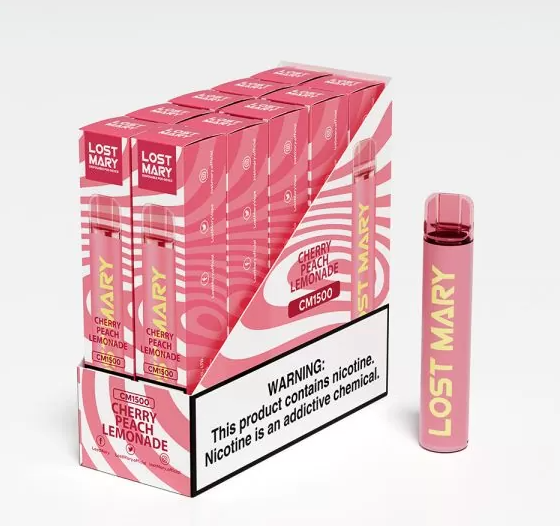 Одноразовый POD Lost Mary CM1500 Cherry Peach Lemonade - (Лост Мери СМ 1.5к тяг) Вишневый персиковый лимонад