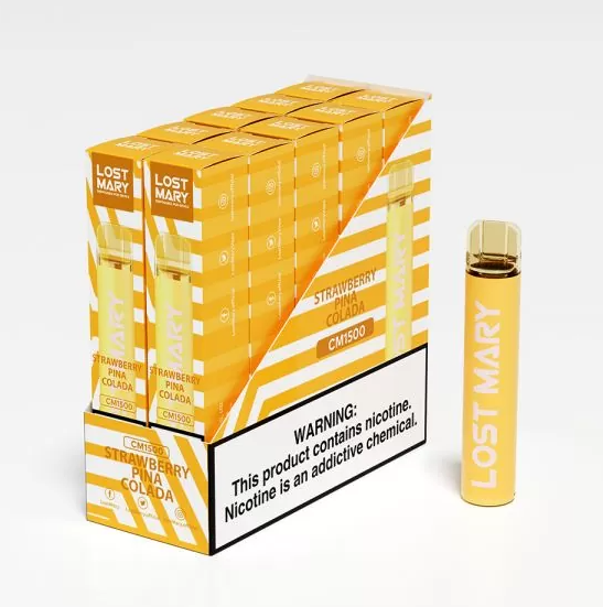Одноразовый POD Lost Mary CM1500 Strawberry Pina Colada - (Лост Мери СМ 1.5к тяг) Клубничная пина колада