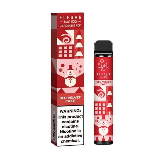 Одноразка Pod Elf Bar 1500 Christmas Edition Disposable Device 850mAh Red Velvet Cake 5% - (Эльф Бар 1.5к тяг) Краснобархатный пирог