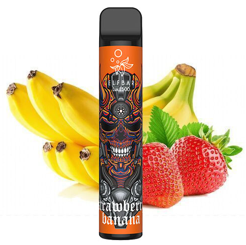 Одноразка Pod Elf Bar 1500 Lux Disposable Device 850mAh Strawberry Banana 5% - (Эльф Бар Люкс 1.5к тяг) Клубника Банан