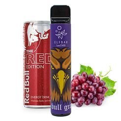 Одноразка Pod Elf Bar 1500 Lux Disposable Device 850mAh Red Bull Grapes 5% - (Эльф Бар Люкс 1.5к тяг) Ред Булл Виноград