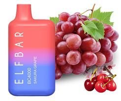 Одноразка Pod Elf Bar BC4000 Disposable Pod Device 650mAh (перезаряжаемая) Sakura Grape 5% - (Эльф Бар БЦ 4к тяг) Сакура Виноград