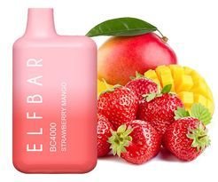Одноразка Pod Elf Bar BC4000 Disposable Pod Device 650mAh (перезаряжаемая) Strawberry Mango 5% - (Эльф Бар БЦ 4к тяг) Клубничное манго