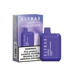 Одноразки Pod Elf Bar LB 5000 Disposable Pod Device 650mAh Blueberry Raspberry Cherry - (Эльф Бар ЛБ 5к тяг) Черника Малина Вишня