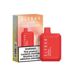 Одноразки Pod Elf Bar LB 5000 Disposable Pod Device 650mAh Red Apple Ice - (Эльф Бар ЛБ 5к тяг) Красный яблочный лед