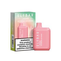 Одноразки Pod Elf Bar LB 5000 Disposable Pod Device 650mAh Strawberry Ice Cream - (Эльф Бар ЛБ 5к тяг) Земляничное мороженое