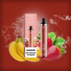 Одноразка Pod HQD Cuvie Plus Strawberry Banana 5% - (Ашкьюди) Клубника Банан