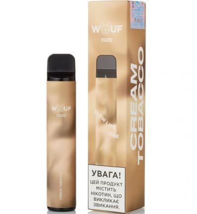 Одноразка WOUF 1500 - Cream Tobacco 5% (Original) одноразовая электронная сигарета