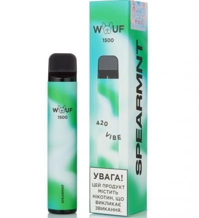 Одноразка WOUF 1500 - Spearmint 5% (Original) одноразовая электронная сигарета